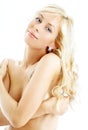 Smiling topless blond #2 Royalty Free Stock Photo