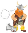 Viking with ax and sign