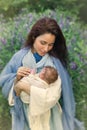 Smiling Virgin Mary with child Royalty Free Stock Photo