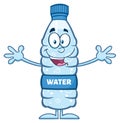 Smiling Water Plastic Bottle Cartoon Mascot Character Wanting A Hug