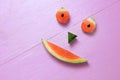 Smiling Watermelon on Magenta Background