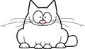 Smiling White Cartoon Cat