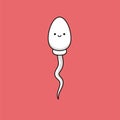 The Smiling White Sperm. Isolated Vector Illustration