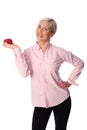 Smiling woman with an apple Royalty Free Stock Photo