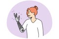 Smiling woman with bionic arm