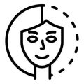 Smiling woman bipolar icon, outline style Royalty Free Stock Photo