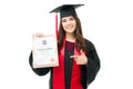 Smiling woman graduating as a top student of her class Royalty Free Stock Photo