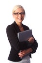 Smiling woman with laptop Royalty Free Stock Photo