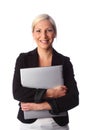 Smiling woman with laptop Royalty Free Stock Photo