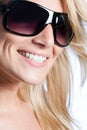 Smiling woman in modern sunglasses Royalty Free Stock Photo