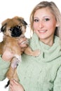 Smiling woman with a pekinese