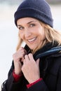 Smiling Woman with a wool hat