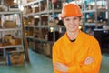 Smiling worker at a warehouse Royalty Free Stock Photo