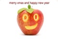 smiling xmas ,card,smiling apple Royalty Free Stock Photo