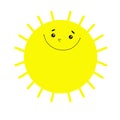 Smiling yellow cute cartoon Sun 