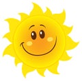 Smiling Yellow Simple Sun Cartoon Mascot Character