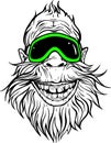 Smiling Yeti in ski goggles.