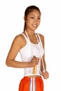 Smiling Young Asian Woman with Jump Rope Royalty Free Stock Photo