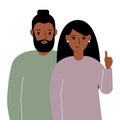 Smiling young couple, good mood concept. Positive emotions, happy people, man and woman showing thumbs up, fun and joy. Royalty Free Stock Photo
