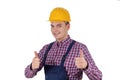 Smiling young engineer showing thumb up Royalty Free Stock Photo