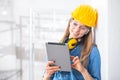 Smiling young female construction worker Royalty Free Stock Photo