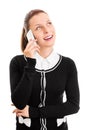 Smiling young girl talking on a phone Royalty Free Stock Photo