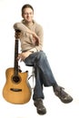 Smiling young guitarist Royalty Free Stock Photo