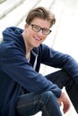 Smiling young man with glasses Royalty Free Stock Photo