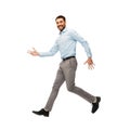 Smiling young man jumping in air Royalty Free Stock Photo