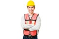 Portrait of a civil engineer looking happy against a white background Royalty Free Stock Photo