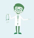 Smiling Young Psychiatrist with Stethoscope Vector