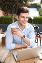 Smiling young stylish man in shirt Royalty Free Stock Photo