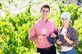 Two vintners outdoors Royalty Free Stock Photo