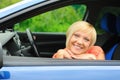 Smiling young woman in the car Royalty Free Stock Photo