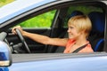 Smiling young woman in the car Royalty Free Stock Photo