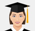 Smiling young woman with graduation cap