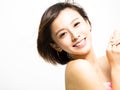 Smiling young Woman with hair motion Royalty Free Stock Photo