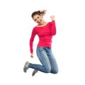 Smiling young woman jumping in air Royalty Free Stock Photo