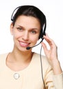 Smiling young woman - operator. Royalty Free Stock Photo