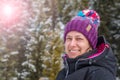 Smiling Young Woman in Ski Outfit