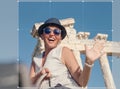 Smiling young woman take a selfie photo on summer vacation Royalty Free Stock Photo