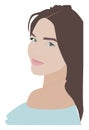 Smilling girl, illustration, vector Royalty Free Stock Photo