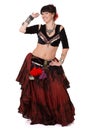 Smilling pretty trible belly dancer.