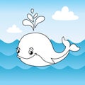 Smilling whale in the blue ocean Royalty Free Stock Photo