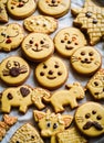 Smily cookies with eyes and animals isolated. AI image Royalty Free Stock Photo