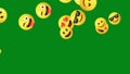 Smily emojis with green screen background