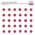 Smilys icons set vector Royalty Free Stock Photo