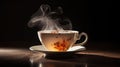 sming tea cup with tea bag Royalty Free Stock Photo
