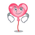 Smirking ballon heart character cartoon