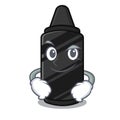 Smirking black crayon in the character shape